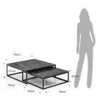 Set of 2 coffee tables in MDF with marble finish - Osmium Viadurini