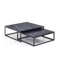 Set of 2 coffee tables in MDF with marble finish - Osmium