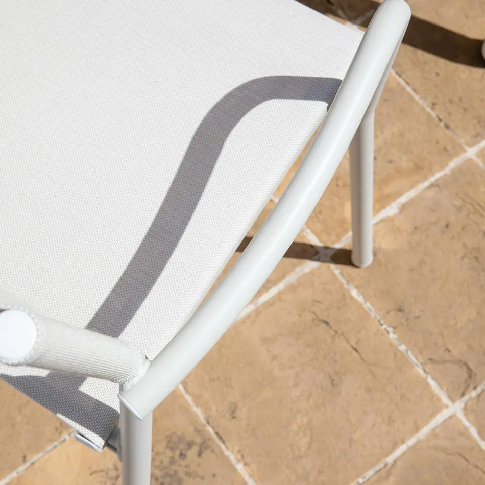 Set of 4 Aluminium and Batyline Garden Chairs - Lucente Viadurini