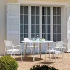 Set of 4 Aluminium and Batyline Garden Chairs - Lucente Viadurini