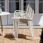 Set of 4 Aluminium and Batyline Garden Chairs - Lucente Viadurini