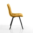 Set of 4 Padded and Fabric Upholstered Dining Chairs - Chimera Viadurini