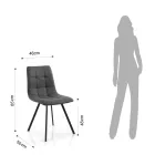 Set of 4 Padded and Fabric Upholstered Dining Chairs - Chimera Viadurini