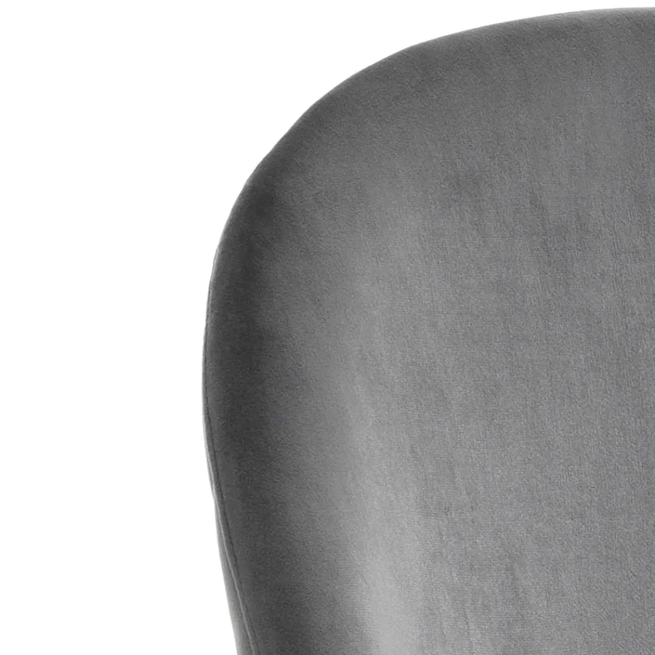 Set of 4 Chairs in Velvet Effect Microfibre Fabric - Terbio Viadurini