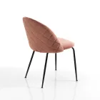 Set of 4 Chairs in Velvet Effect Microfibre Fabric - Terbio Viadurini