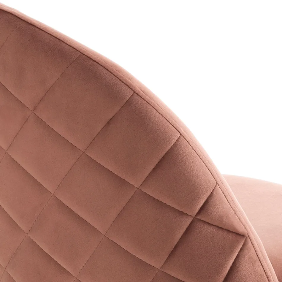 Set of 4 Chairs in Velvet Effect Microfibre Fabric - Terbio Viadurini