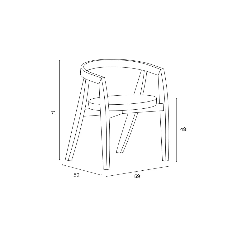 Set of 4 Modern Chairs in High-Quality Solid Wood Made in Italy - Vela Viadurini
