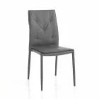 Set of 4 Chairs Upholstered in Synthetic Leather Different Finishes - Uranium Viadurini