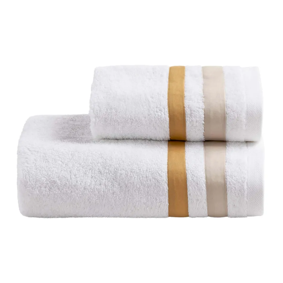 Serenity Double Ruffle Cotton Terry Guest Face Towel Set Viadurini