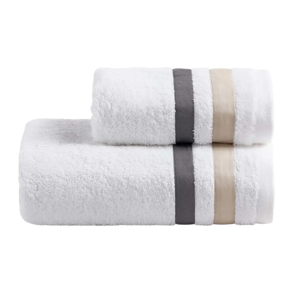Serenity Double Ruffle Cotton Terry Guest Face Towel Set Viadurini