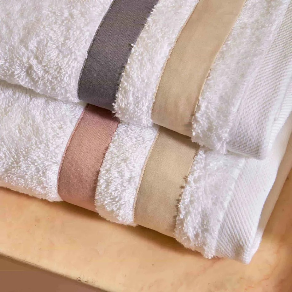 Serenity Double Ruffle Cotton Terry Guest Face Towel Set Viadurini