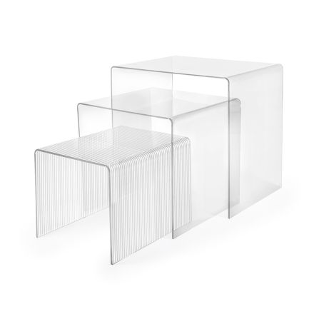 Set of Three Nesting Plexiglass Tables Made in Italy - Leandro Viadurini