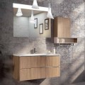 Design suspended bathroom composition in ecowood made in Italy, Cesena