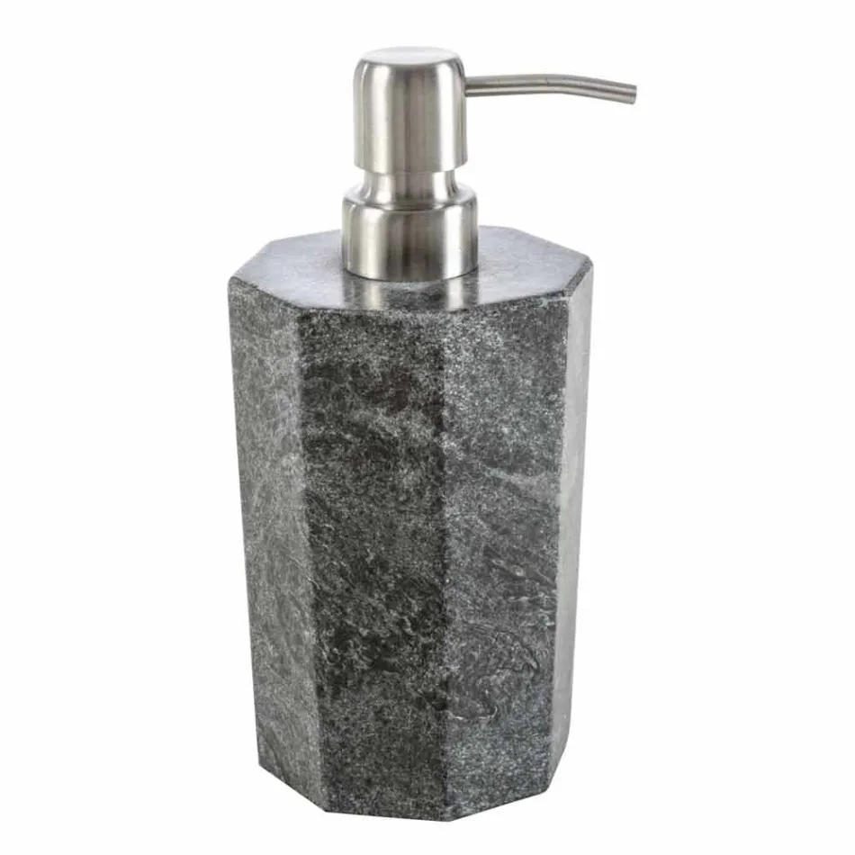 Modern bathroom accessories set in grey veined marble Montafia Viadurini