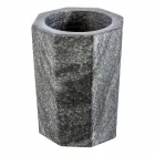 Modern bathroom accessories set in grey veined marble Montafia Viadurini