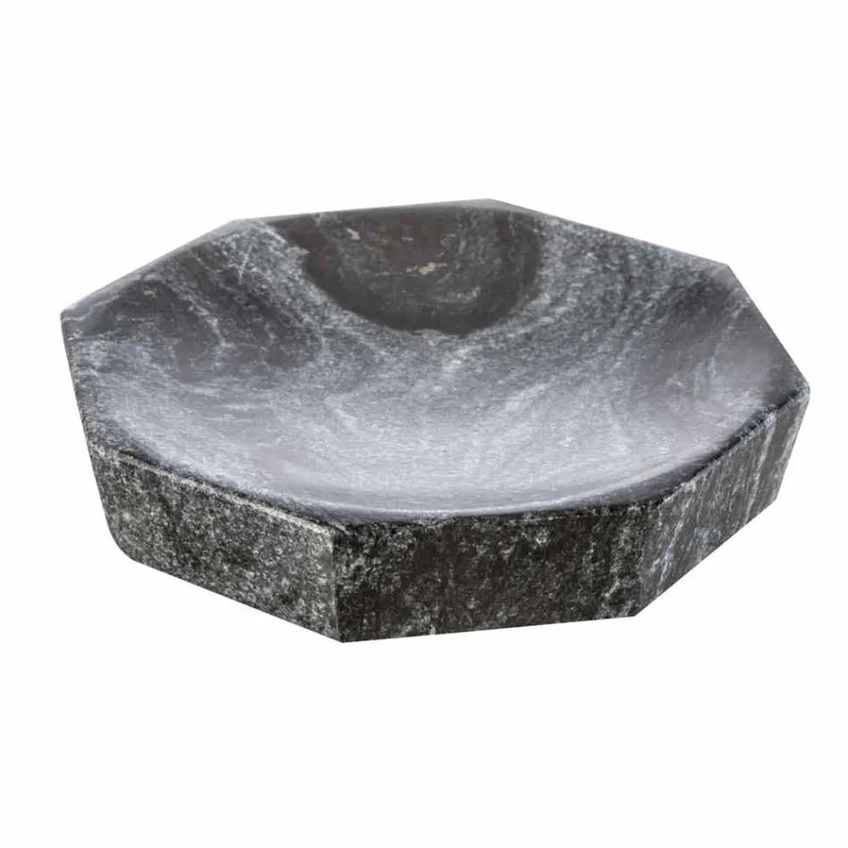 Modern bathroom accessories set in grey veined marble Montafia Viadurini