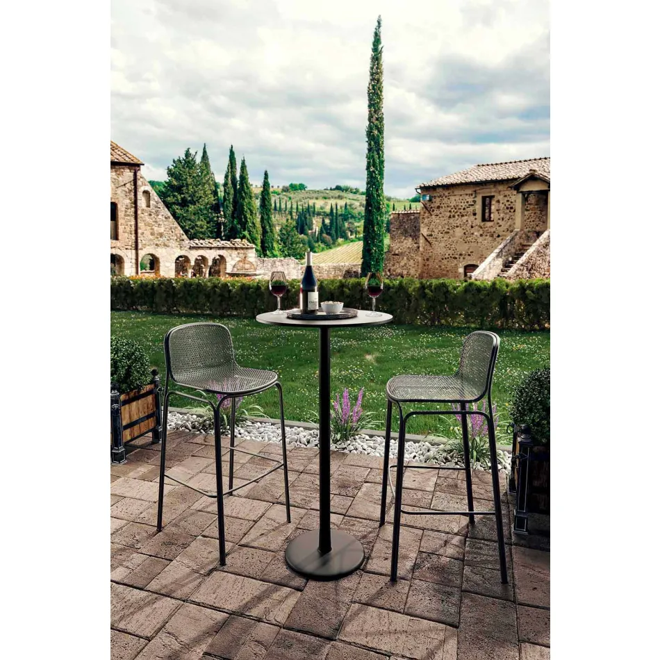 High Stackable Metal Bar Stools Made in Italy, 2 Pieces - Viviette Viadurini