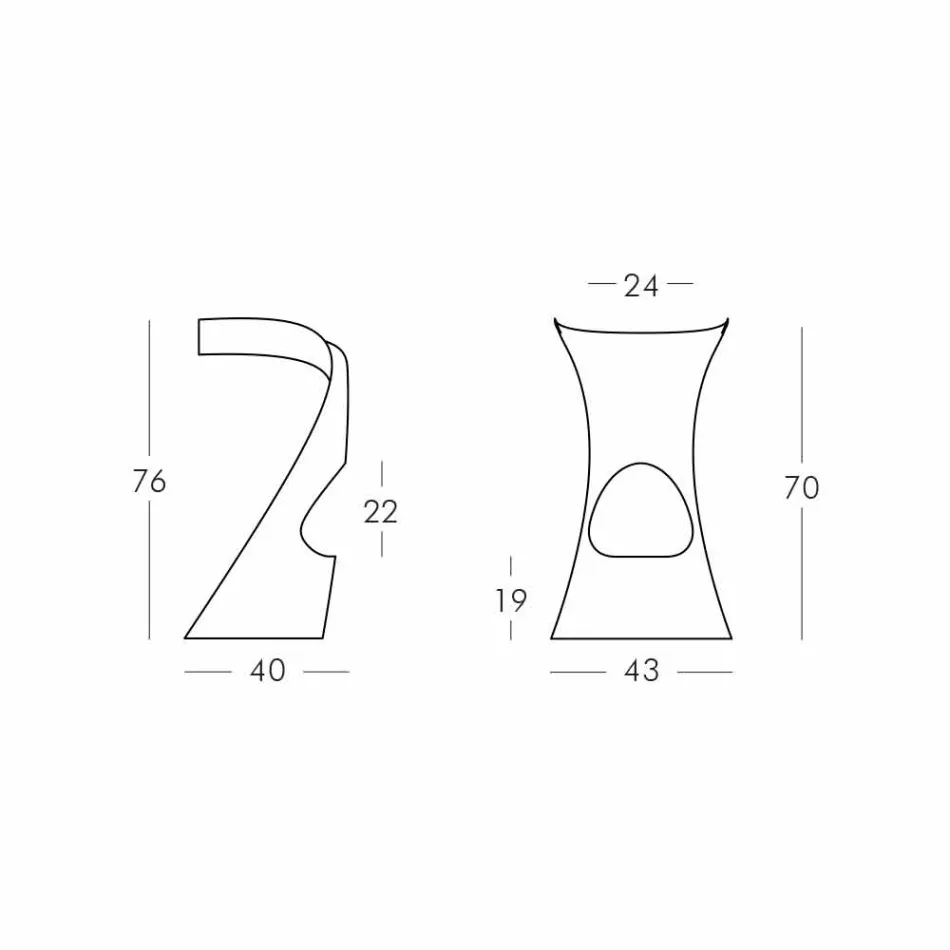 Colored high stool Slide Koncord modern design made in Italy Viadurini