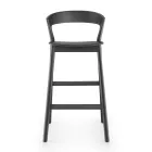 High Kitchen Stool with Ash Wood Structure Made in Italy - Oslo Viadurini