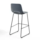 High Kitchen Stool in Synthetic Leather and Black Metal 2 Pieces - Yuri Viadurini