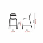 High Stackable Outdoor Stool Made in Italy, 2 Pieces - Trixie Viadurini