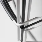 High Stackable Polypropylene Stool with Metal Base, 2 Pieces - Kiara Viadurini