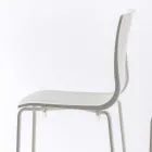 High Stackable Polypropylene Stool with Metal Base, 2 Pieces - Kiara Viadurini