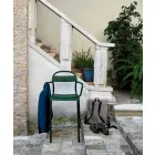 High Outdoor Stool in Aluminium with Armrests Made in Italy - Selima Viadurini