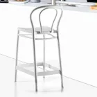 High Polypropylene Stool with Footrest, 4 Pieces - Gaya Viadurini