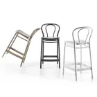 High Polypropylene Stool with Footrest, 4 Pieces - Gaya Viadurini