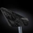 High Stool in Velvet and Steel with Adjustable Lift Made in Italy - Bilbao Viadurini