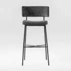 High Quality Stool with Velvet Upholstery Made in Italy - Alaska Viadurini