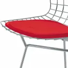 High Leather Bar Stool with Steel Structure Made in Italy - Beniamino Viadurini