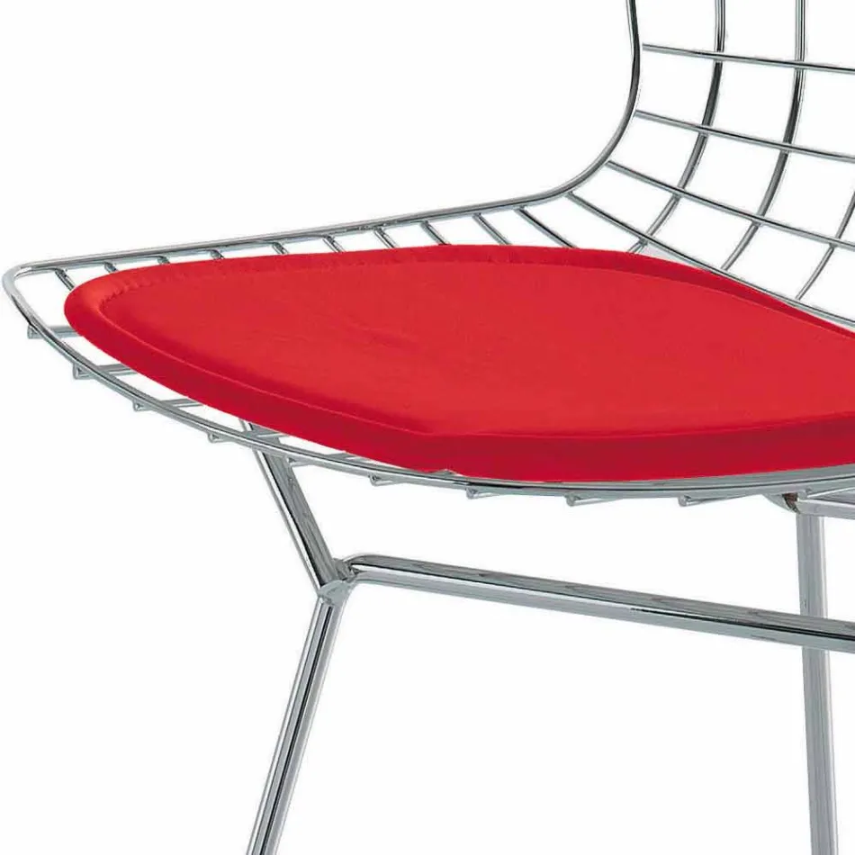 High Leather Bar Stool with Steel Structure Made in Italy - Beniamino Viadurini