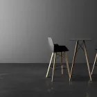 Bar Stool with Armrests in Wood and Plastic Various Colours - Faz Wood by Vondom Viadurini