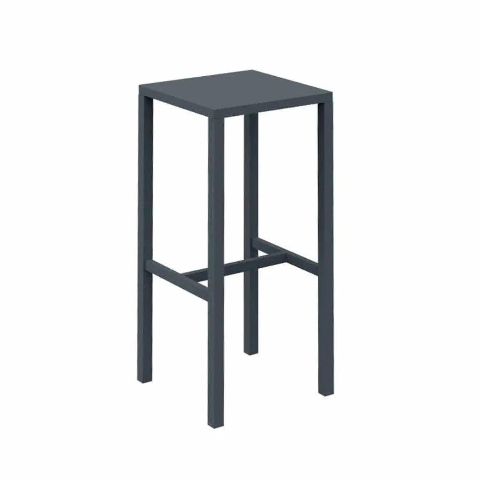 Outdoor Bar Stool in Powder Coated Metal Made in Italy - Meone Viadurini
