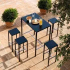 Outdoor Bar Stool in Powder Coated Metal Made in Italy - Meone Viadurini