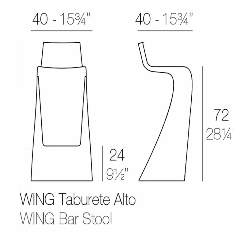 Wing Vondom modern design bar stool in polyethylene Viadurini