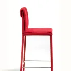 Stool Completely Upholstered in Red Technofiber Made in Italy - Screen Viadurini