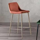 Stool with Metal Legs and Monocoque Fabric Seat Made in Italy - Hinata Viadurini