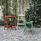 Stool with Solid Beech Wood Structure Made in Italy - Regensburg Viadurini