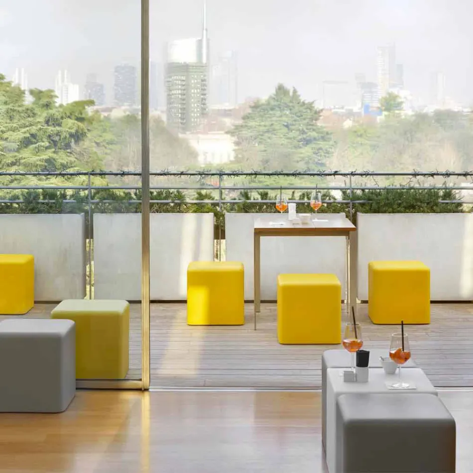 Soft polyurethane cube stool Slide Soft Cube design made in Italy Viadurini