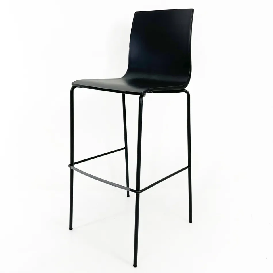 Kitchen Stool in Steel and Technopolymer Made in Italy 2 Pieces - Garland Viadurini