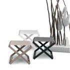 Outdoor Stool in Painted Aluminium and Textilene - Edward Viadurini