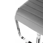 Bar Stool in Synthetic Leather and Metal - Berchelio Viadurini