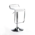 Bar Stool in Synthetic Leather and Metal - Berchelio Viadurini