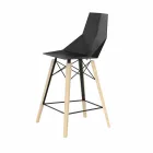Design Kitchen Stool in Wood and Plastic Various Colours - Faz Wood by Vondom Viadurini