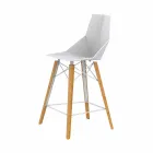 Design Kitchen Stool in Wood and Plastic Various Colours - Faz Wood by Vondom Viadurini