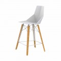 Design Kitchen Stool in Wood and Plastic Various Colours - Faz Wood by Vondom