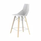 Design Kitchen Stool in Wood and Plastic Various Colours - Faz Wood by Vondom Viadurini